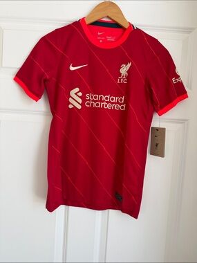 Nike Kids Red Liverpool FC Jersey with White Logos